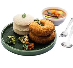 Rice Idli And Medu Vada ( 3 Piece Idli and 1 Piece Vada)